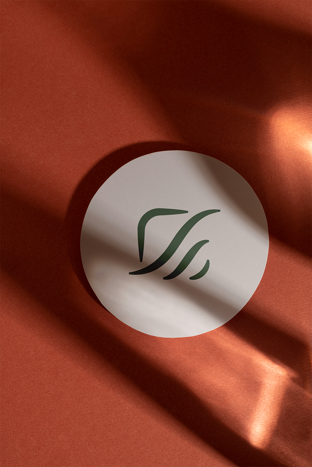 Singulares Cuidado Integrado corporate envelope in green, sand and terracotta