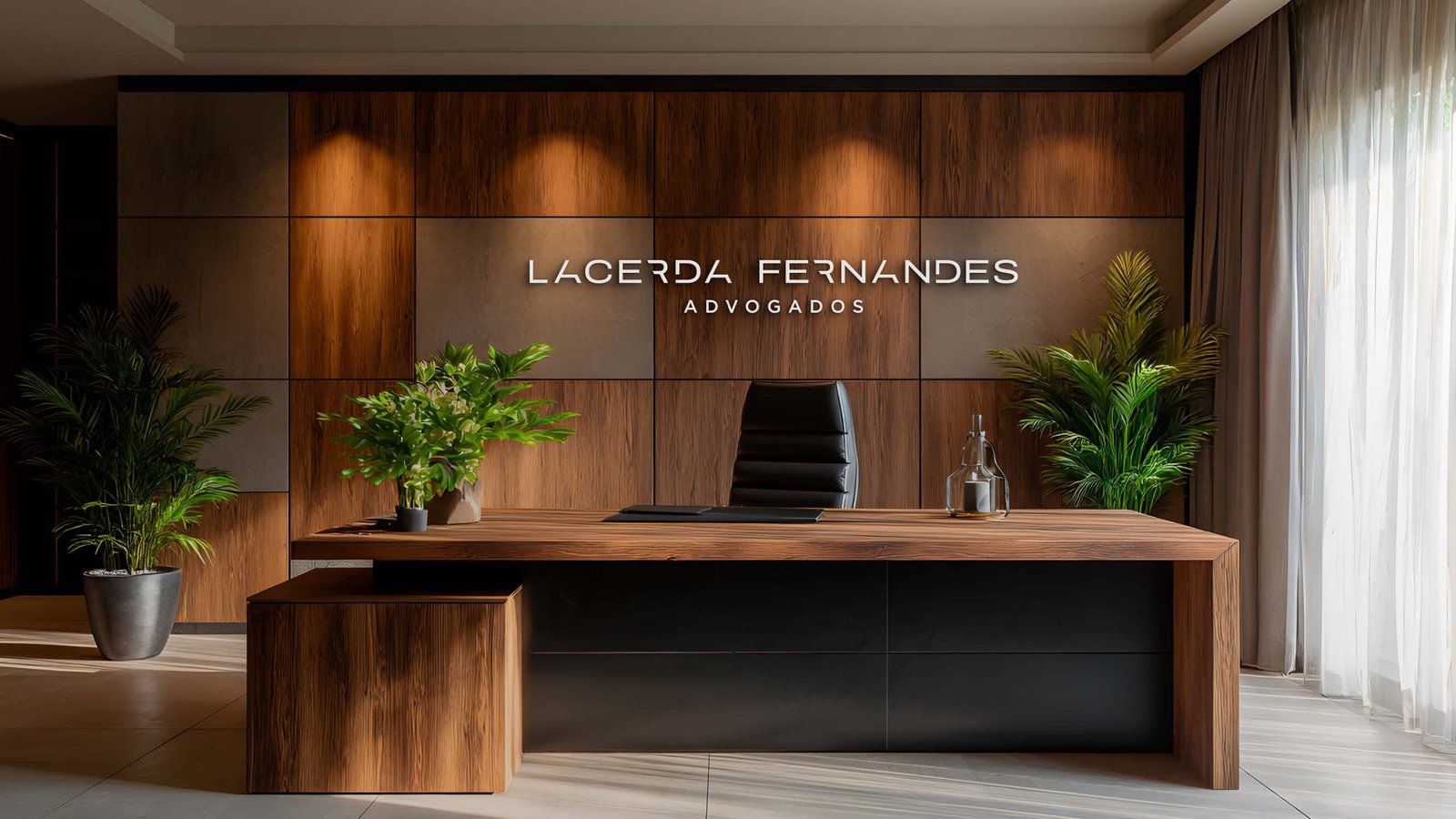Aplicação da marca identidade visual da Lacerda Fernandes Advogados